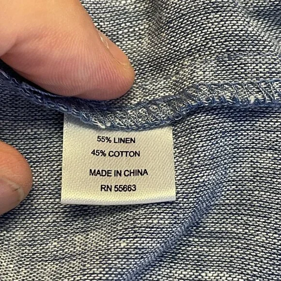 Cynthia Rowley Linen Blend Top Womens XLarge Pleated Coastal Beach Capsule Tunic - Picture 11 of 12